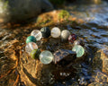 Green Fluorite and Clear Quartz Bracelet | Layered Intervals