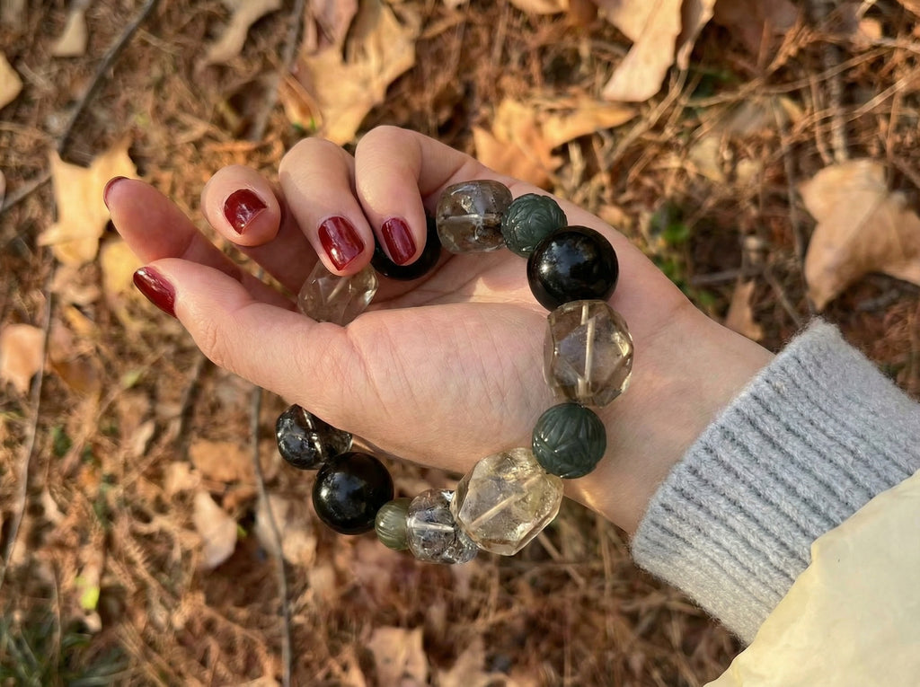 Polished Clear Quartz Bracelet | Prism Axis
