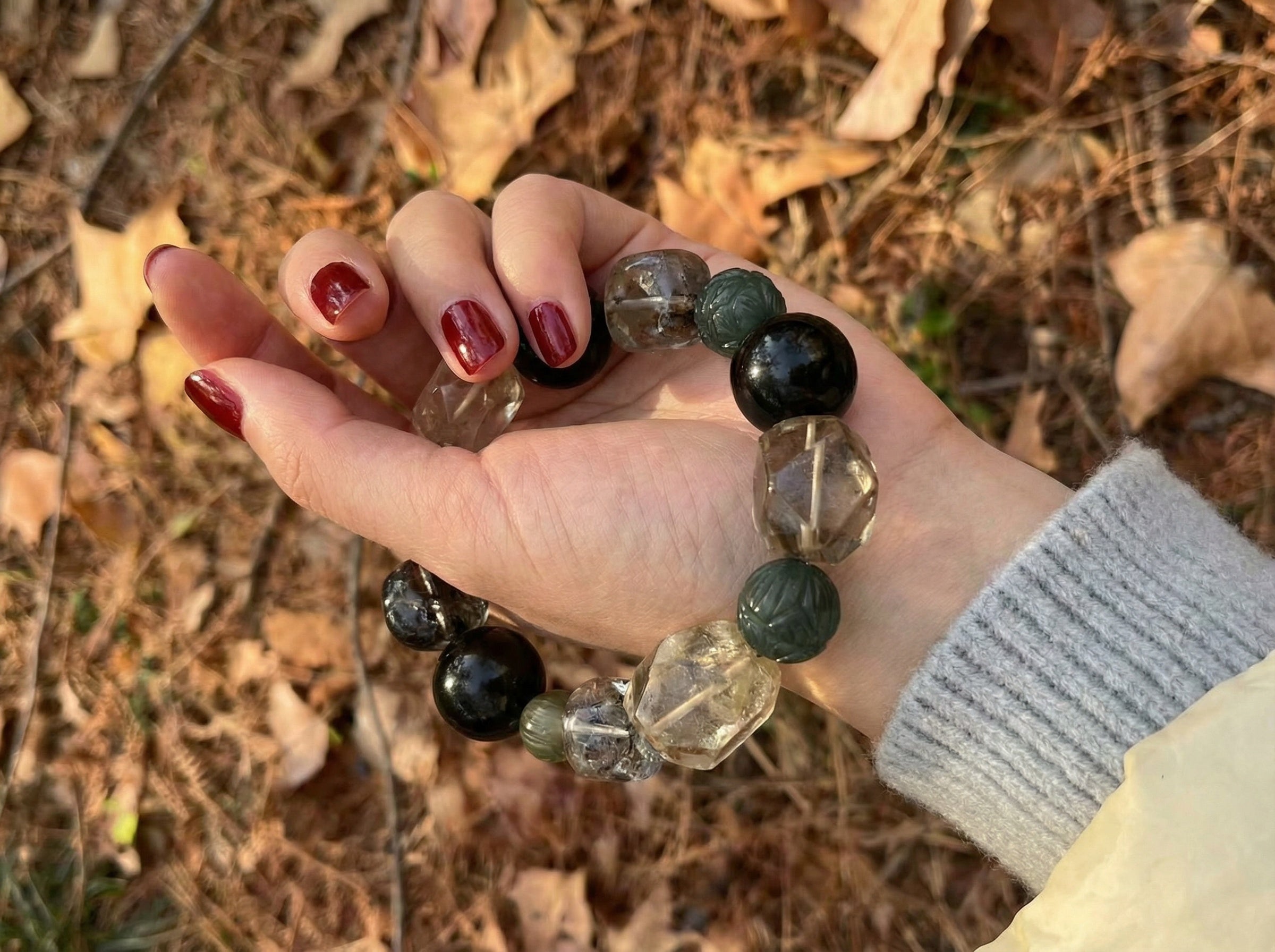 Polished Clear Quartz Bracelet | Prism Axis