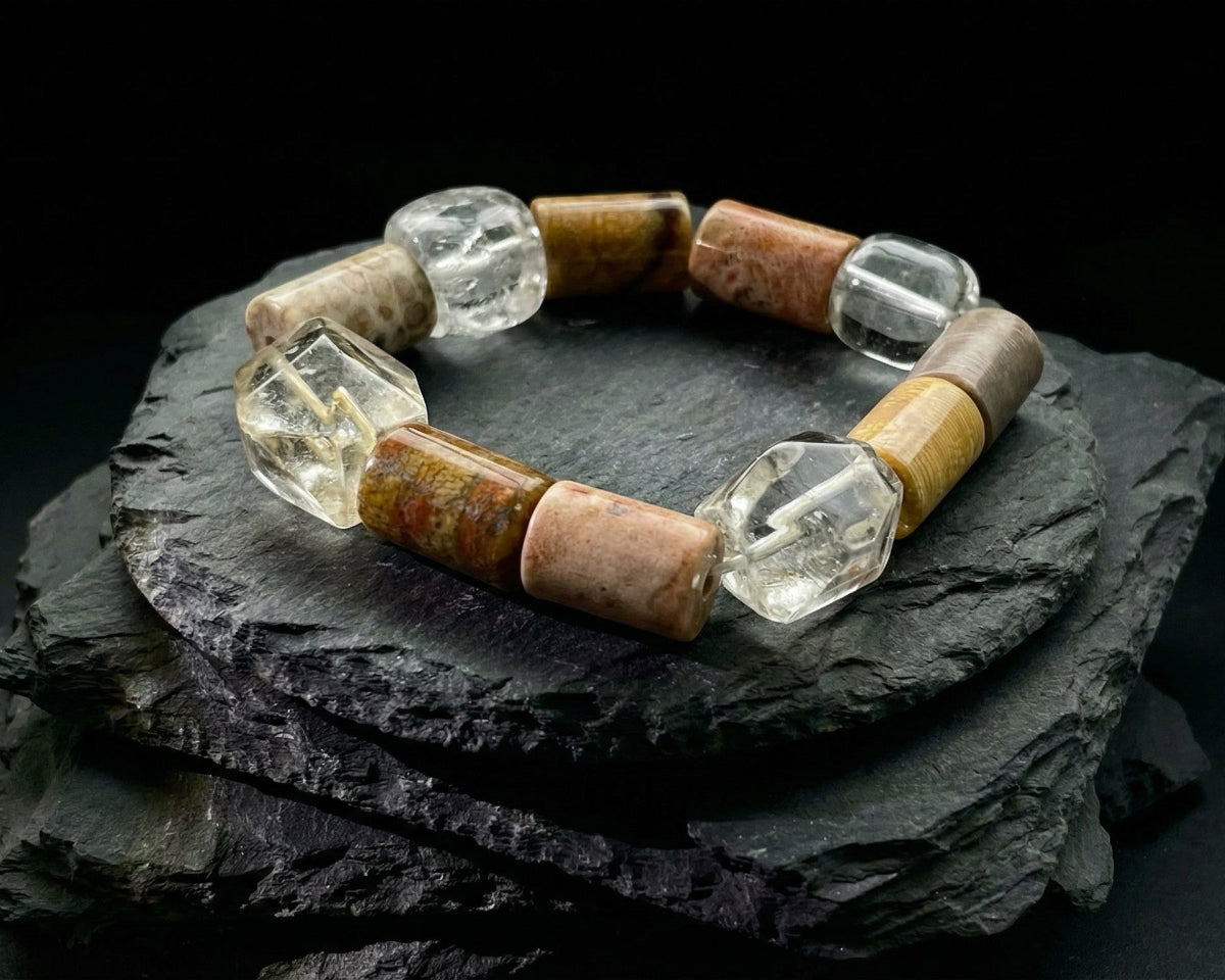 Clear Quartz and Jasper Bracelet | Stone Archive