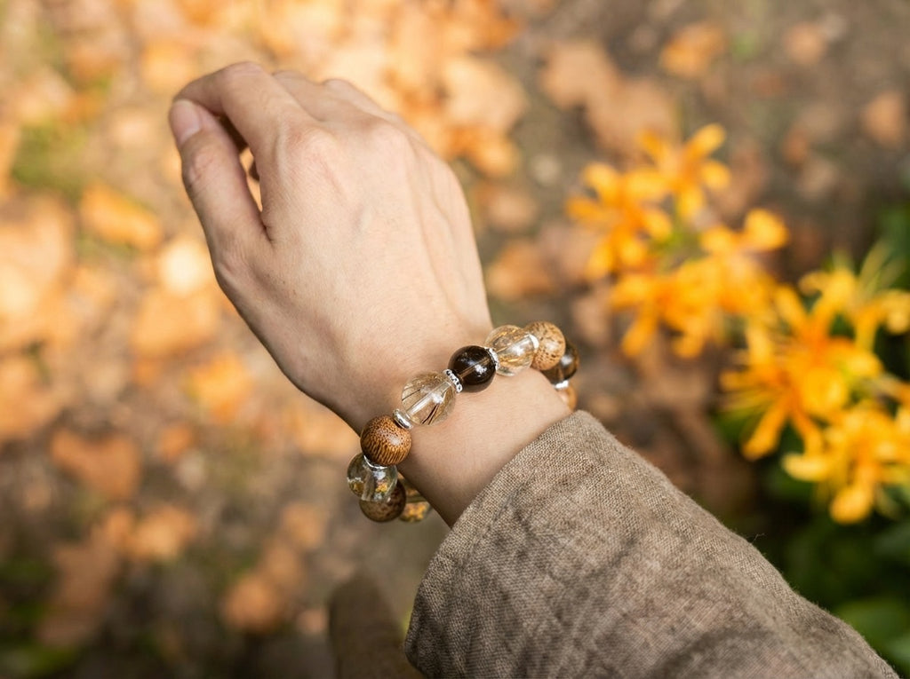 Smoky Quartz and Wood Bracelet | Ground Circuit