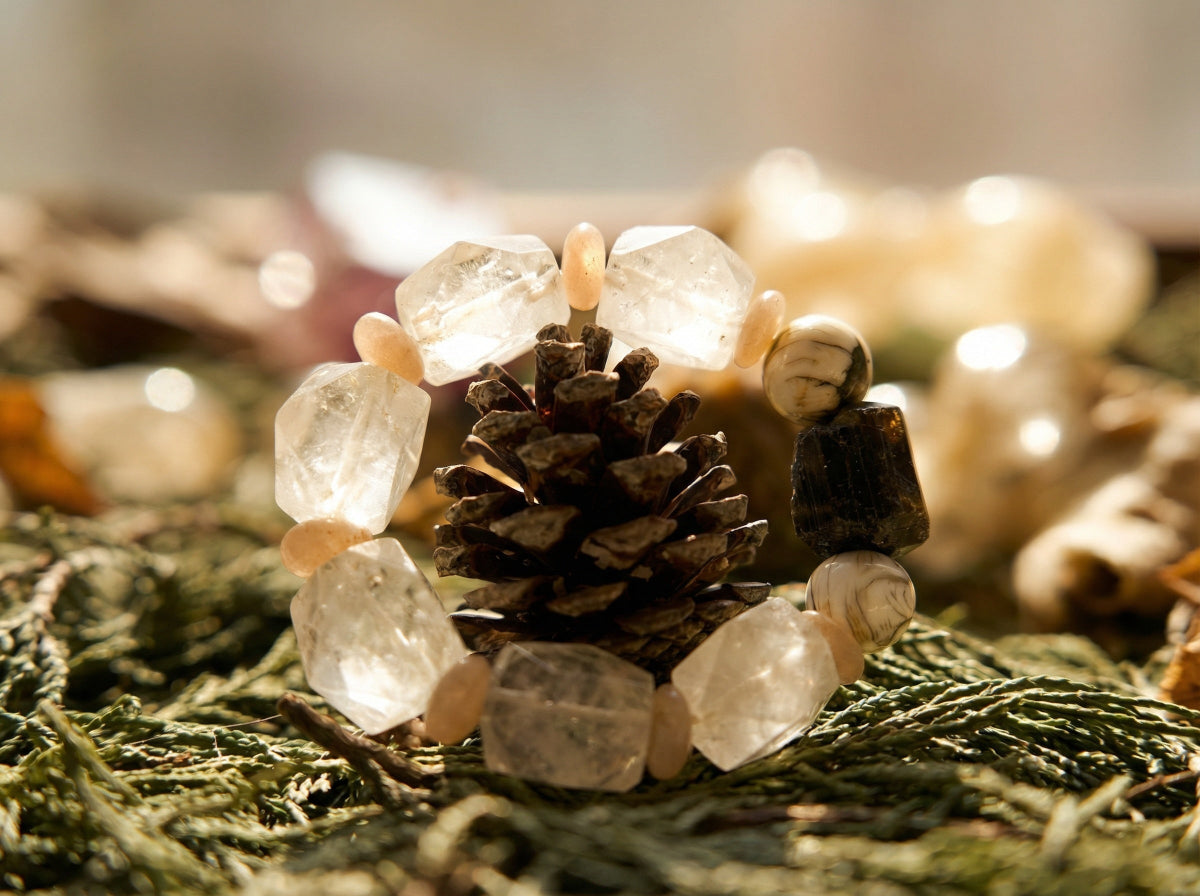 Raw Clear Quartz Bracelet | Veil of Dawn