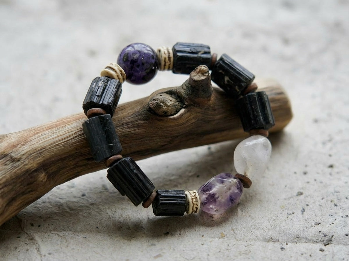 Beaded Black Tourmaline Bracelet | Night Vein