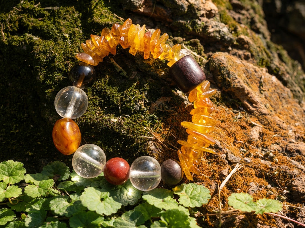 Handmade Citrine and Clear Quartz Bracelet | Golden Drift