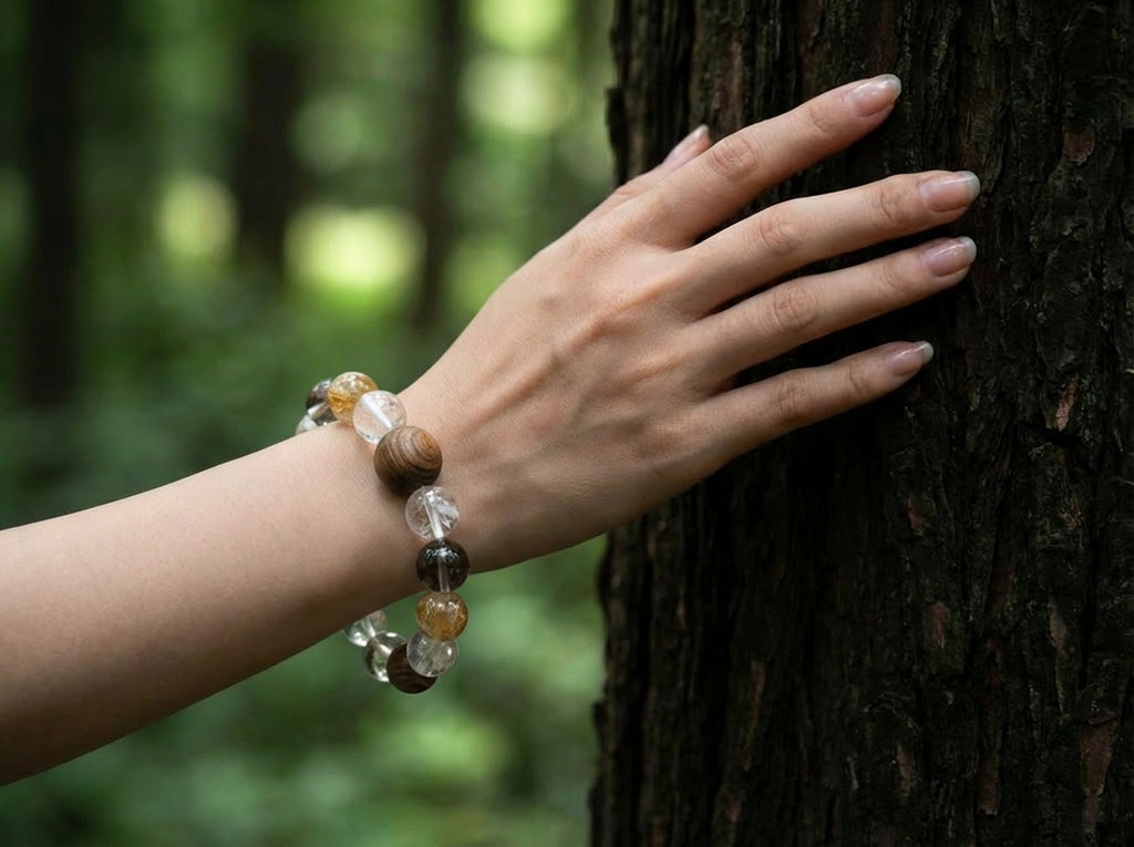 Citrine and Smoky Quartz Bracelet | Warm Gradient