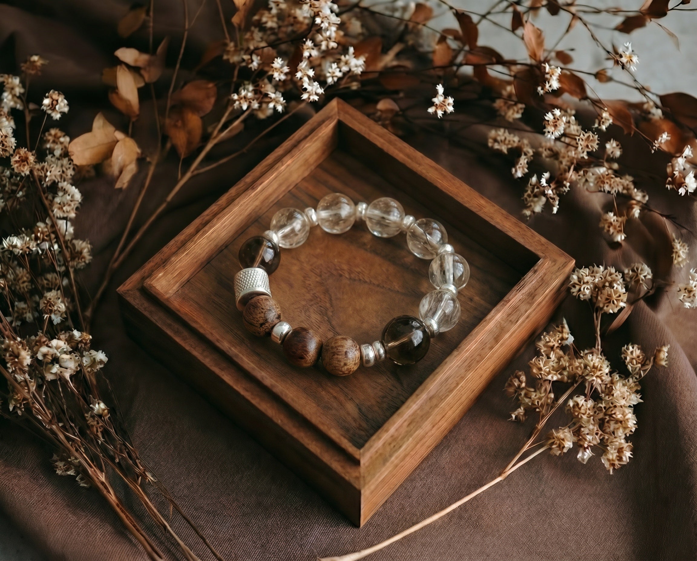 Smoky Quartz and Wood Bracelet | Ground Circuit