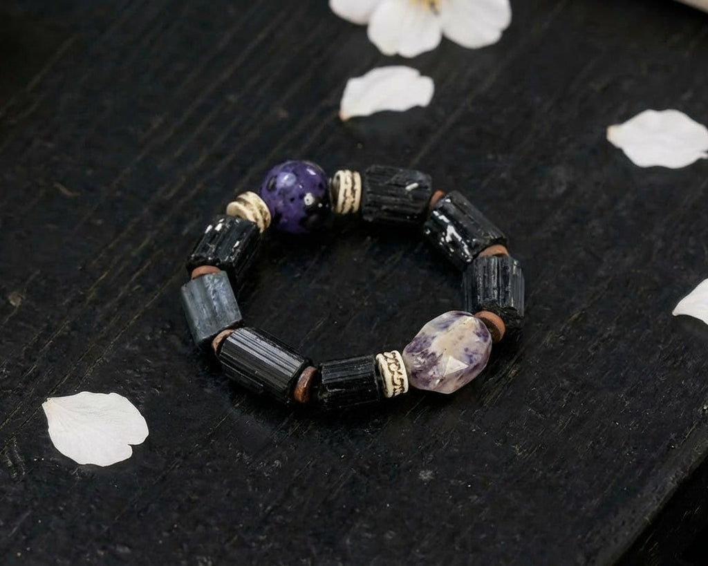 Beaded Black Tourmaline Bracelet | Night Vein