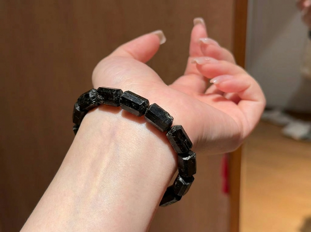Minimalist Black Tourmaline Bracelet | Iron Silence