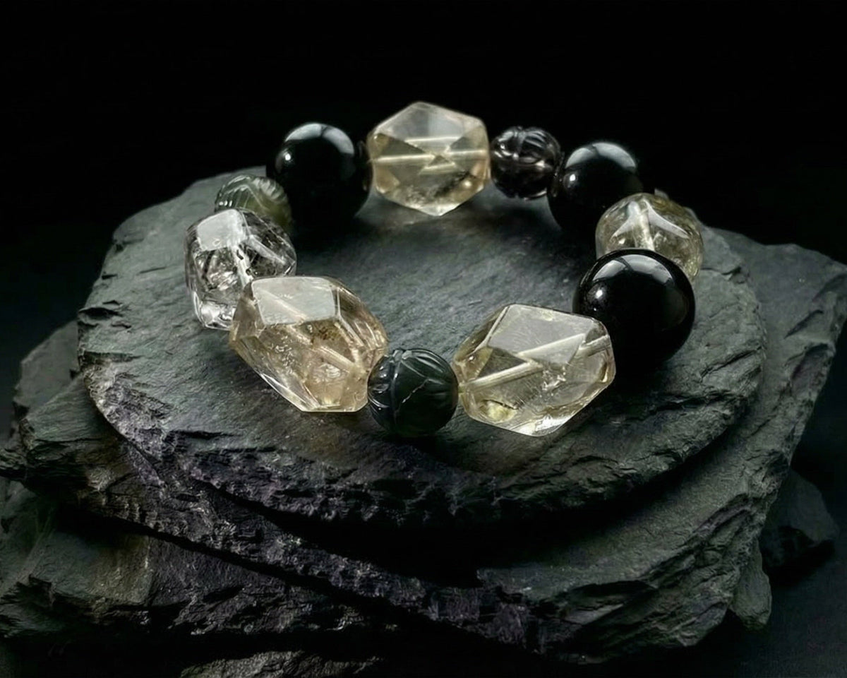 Polished Clear Quartz Bracelet | Prism Axis