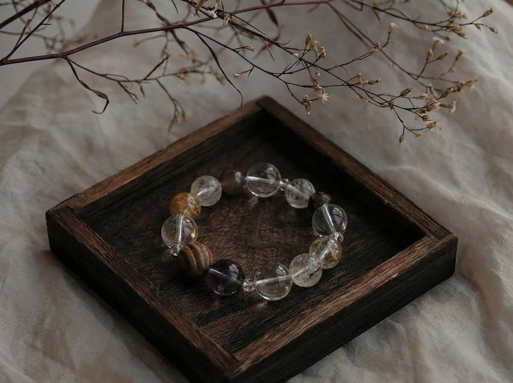 Citrine and Smoky Quartz Bracelet | Warm Gradient