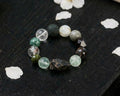 Green Fluorite and Clear Quartz Bracelet | Layered Intervals