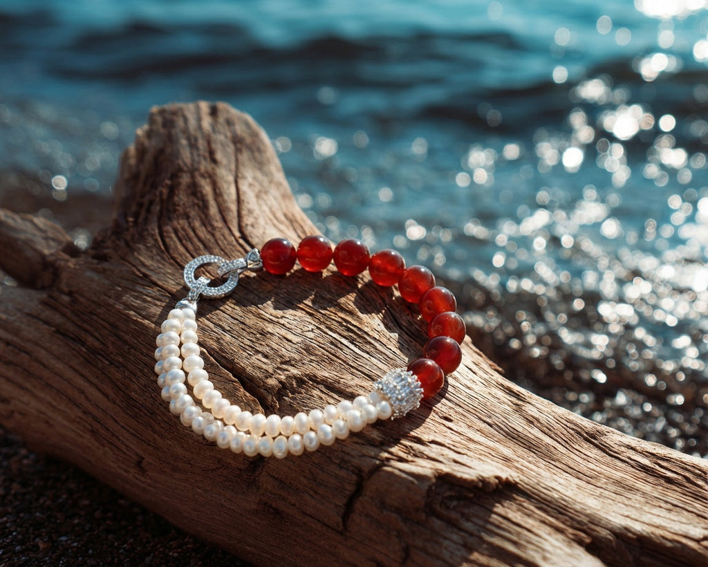Beaded Pearl Bracelet | Crimson Grace