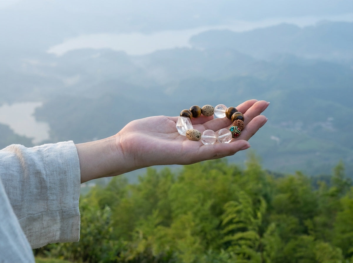 Tiger's Eye and Clear Quartz Bracelet | Earth Rhythm