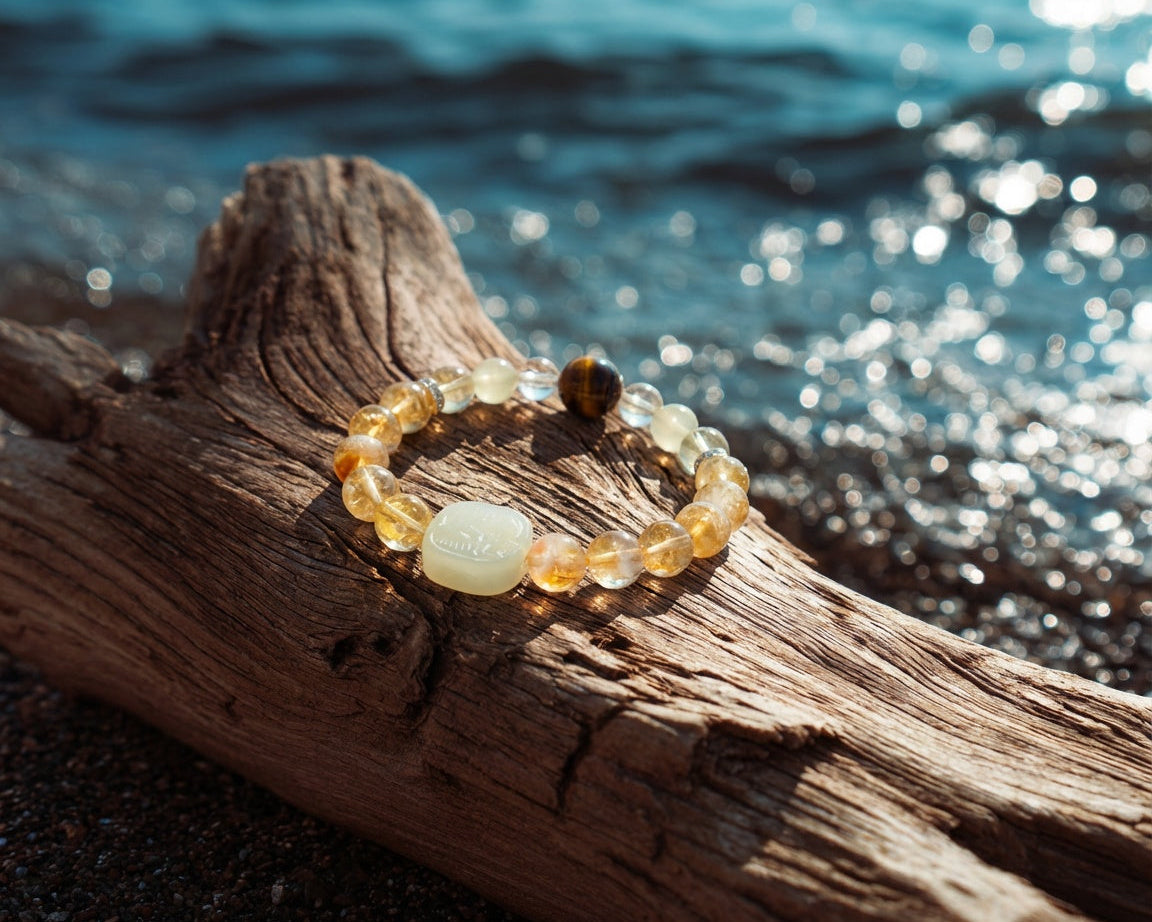 Handmade Citrine and Tiger's Eye Bracelet | Golden Talisman