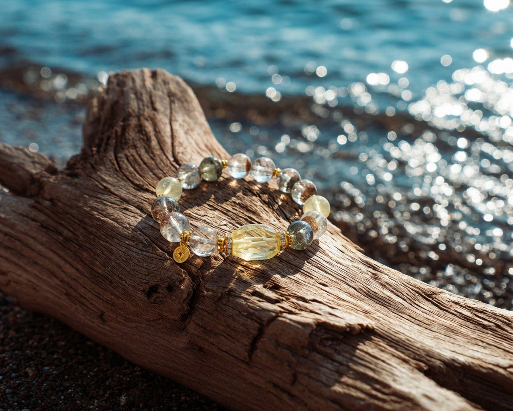 Faceted Rutilated Quartz Bracelet | Strata Flow