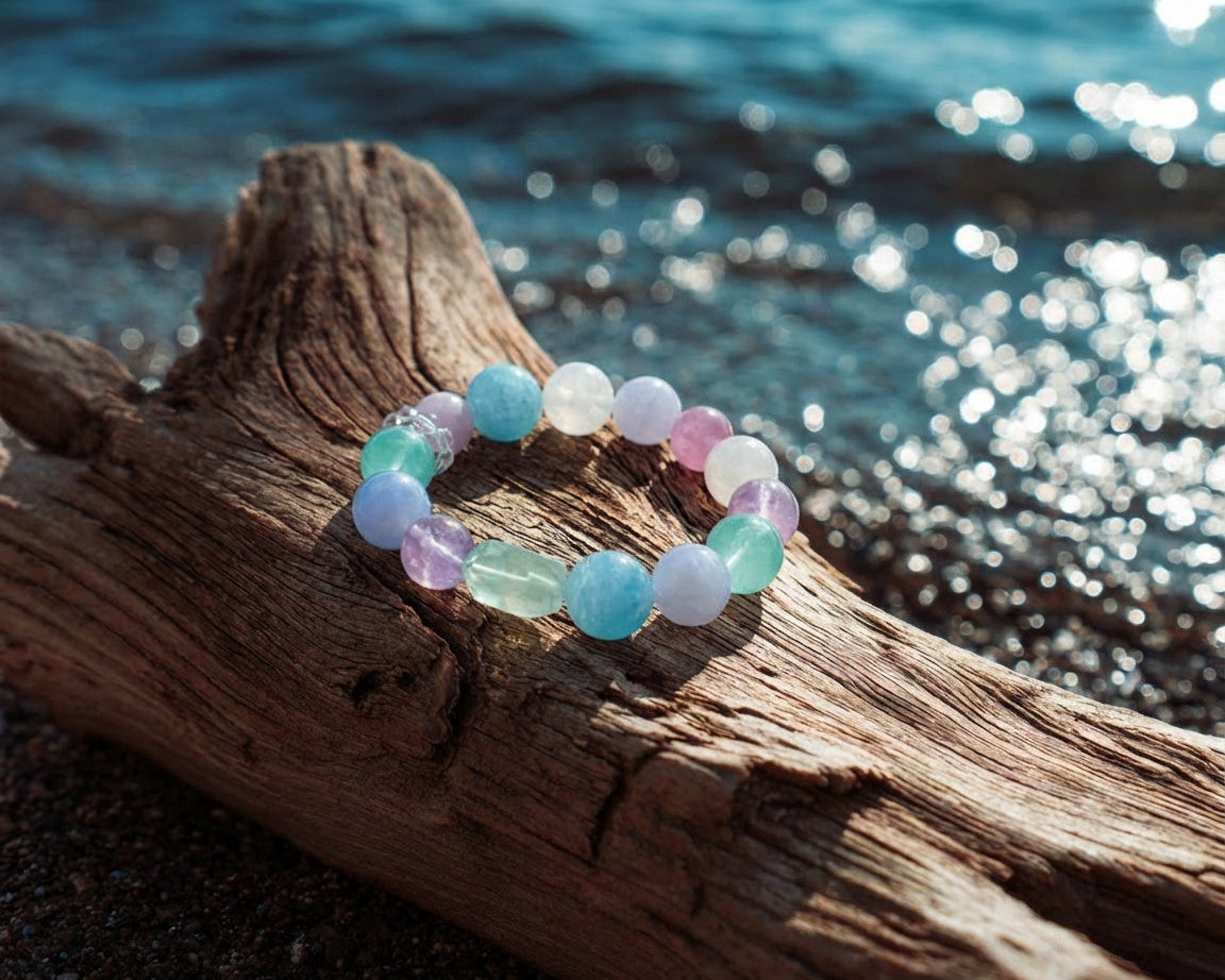 Faceted Aquamarine Bracelet | Pastel Orbit