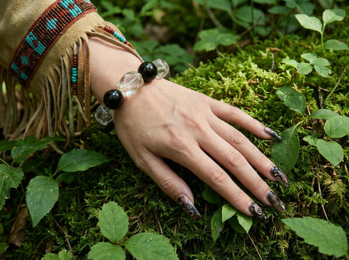 Polished Clear Quartz Bracelet | Prism Axis