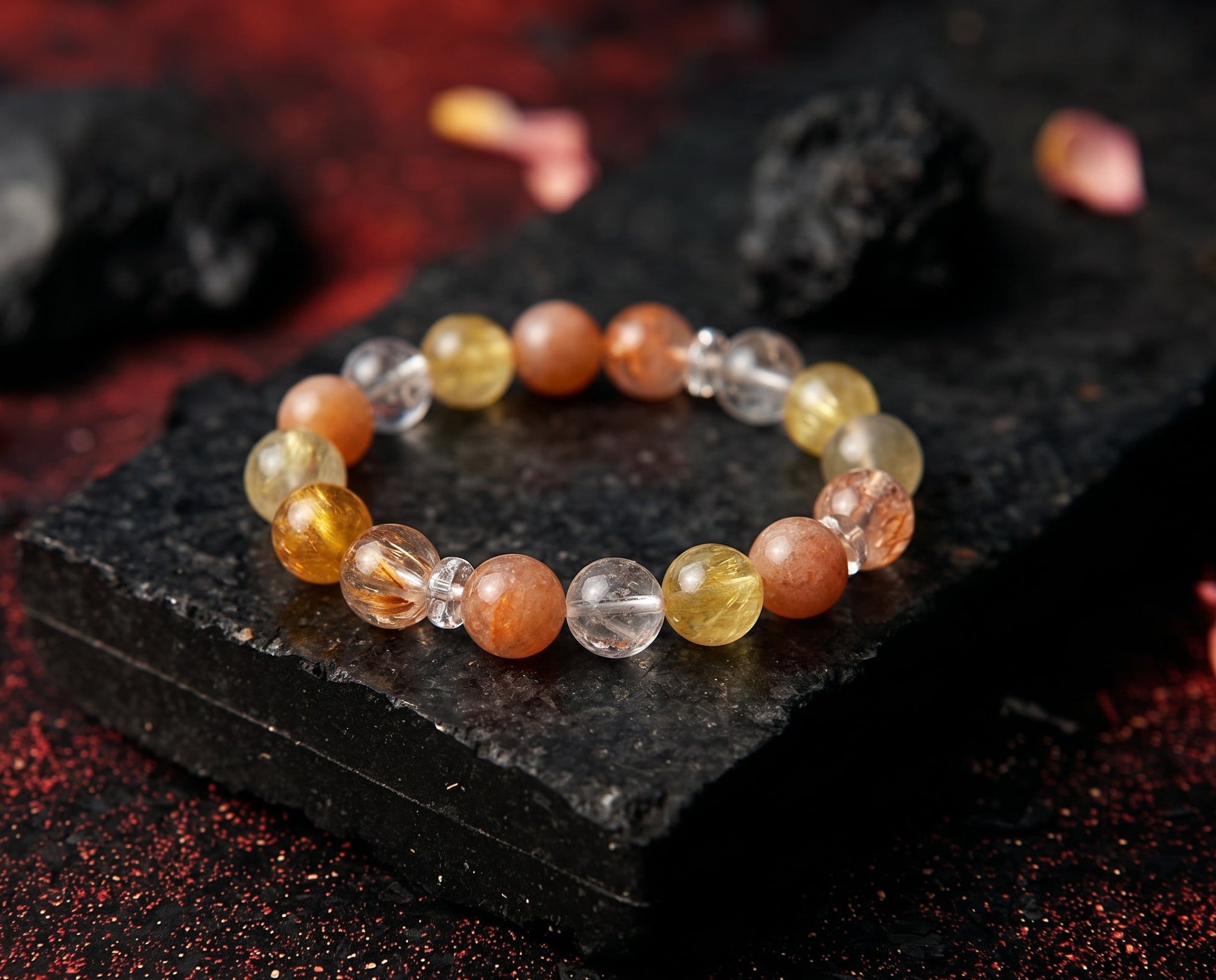 Citrine and Sunstone Bracelet | Apricot Halo