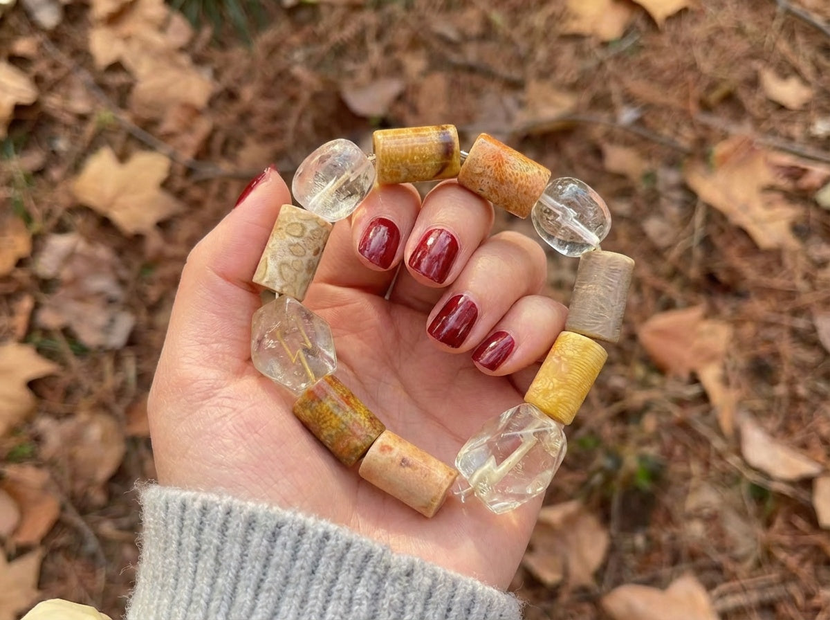 Clear Quartz and Jasper Bracelet | Stone Archive