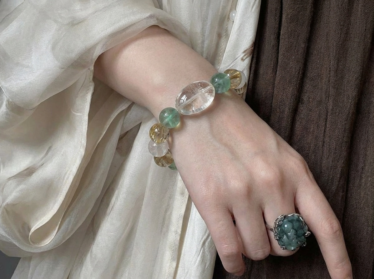 Strawberry Quartz Bracelet for Love | Dew Layer