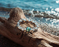 Aquamarine and Clear Quartz Bracelet for Calm | Sea Glass Orbit