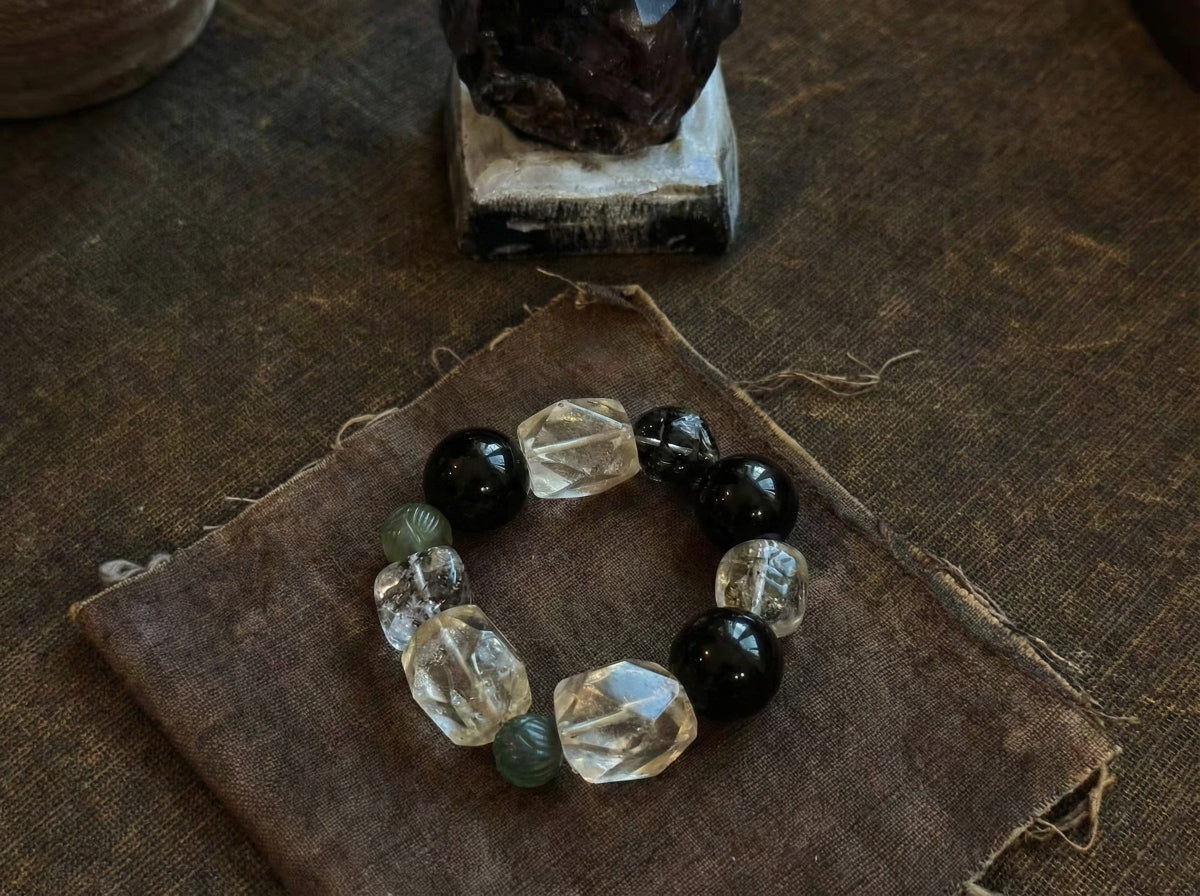 Polished Clear Quartz Bracelet | Prism Axis