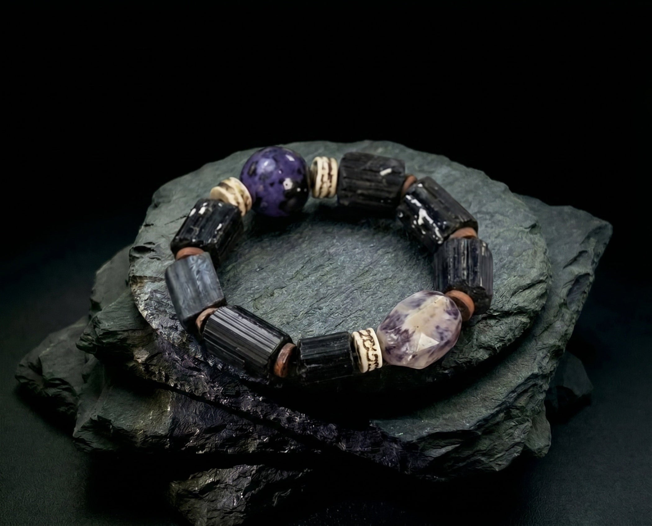 Beaded Black Tourmaline Bracelet | Night Vein