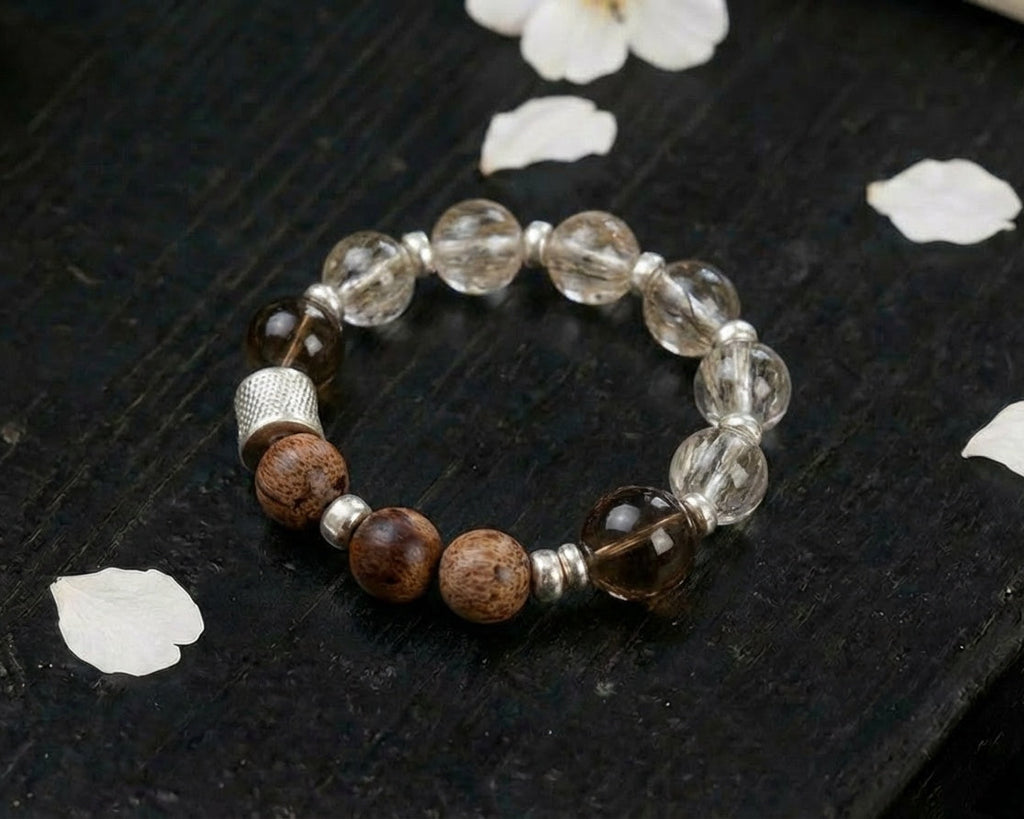 Smoky Quartz and Wood Bracelet | Ground Circuit