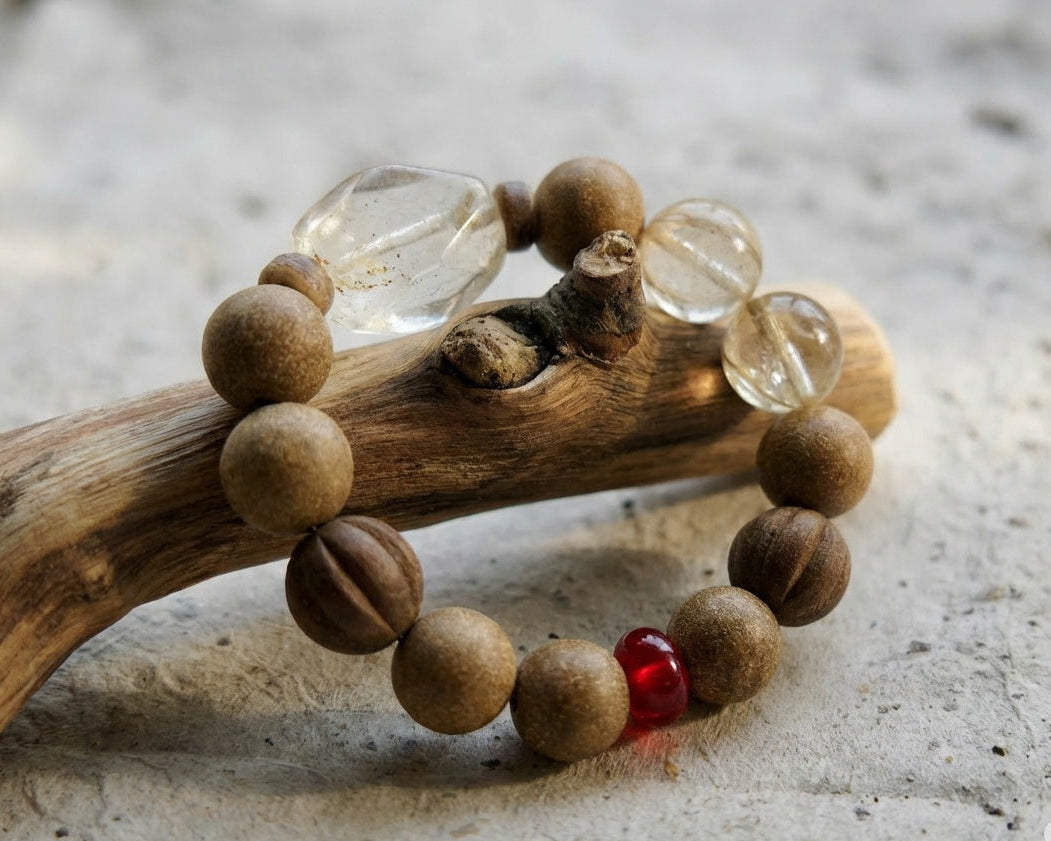 Agarwood and Clear Quartz Bracelet | Root Ember