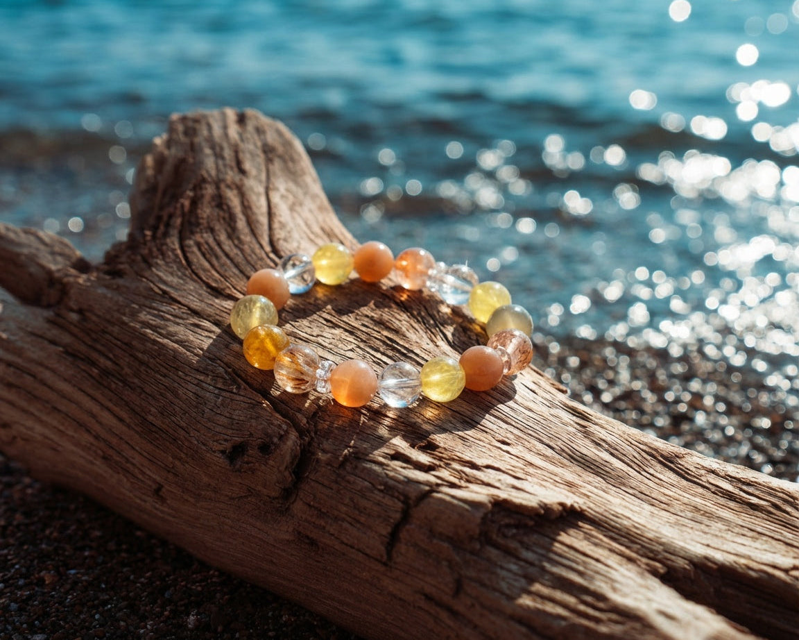 Citrine and Sunstone Bracelet | Apricot Halo