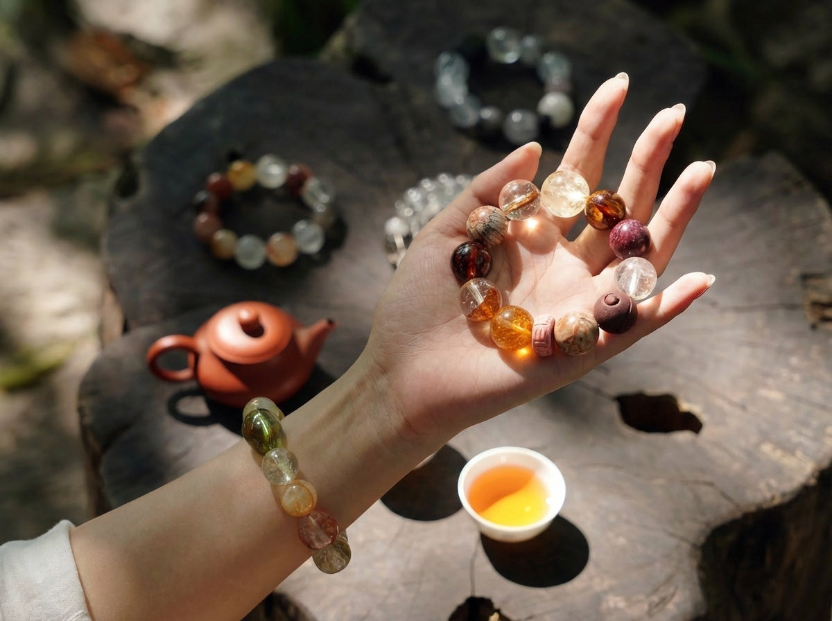 Clear Quartz Bracelet for Focus | Sap Deposit