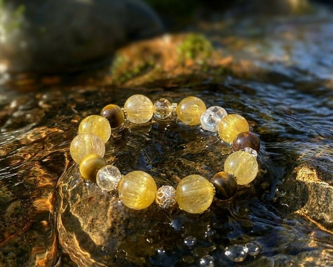 Citrine and Tiger's Eye Bracelet | Golden Fallen Leaves