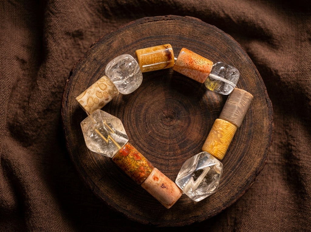Clear Quartz and Jasper Bracelet | Stone Archive