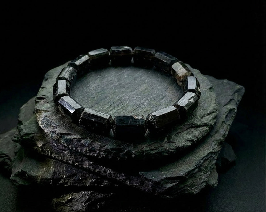 Minimalist Black Tourmaline Bracelet | Iron Silence