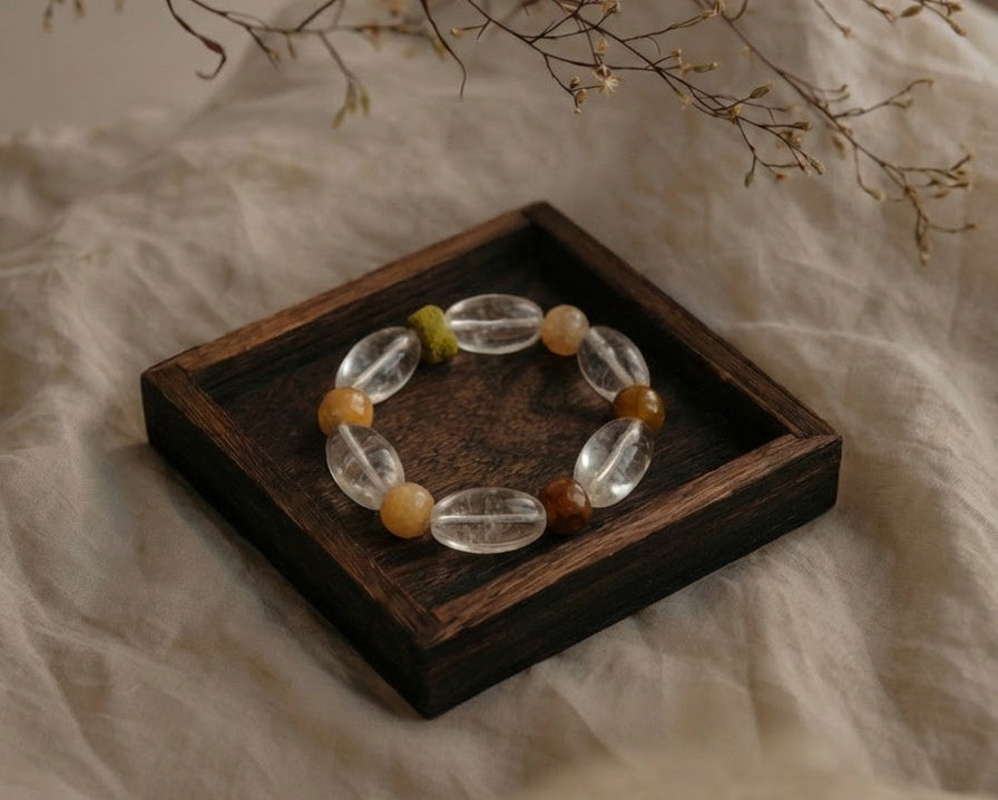 Minimalist Clear Quartz Bracelet | Mosslight Path