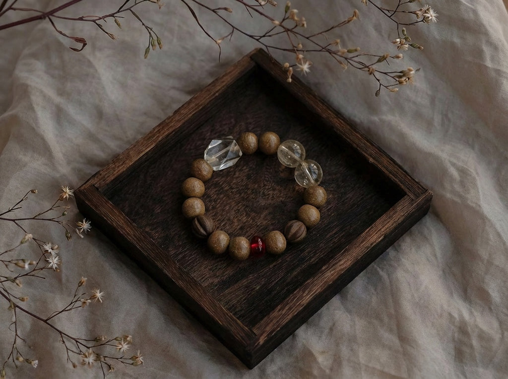 Agarwood and Clear Quartz Bracelet | Root Ember
