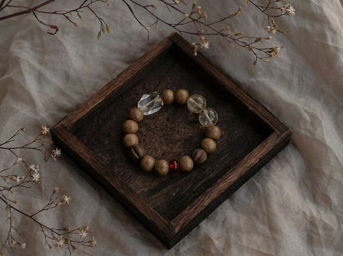 Agarwood and Clear Quartz Bracelet | Root Ember