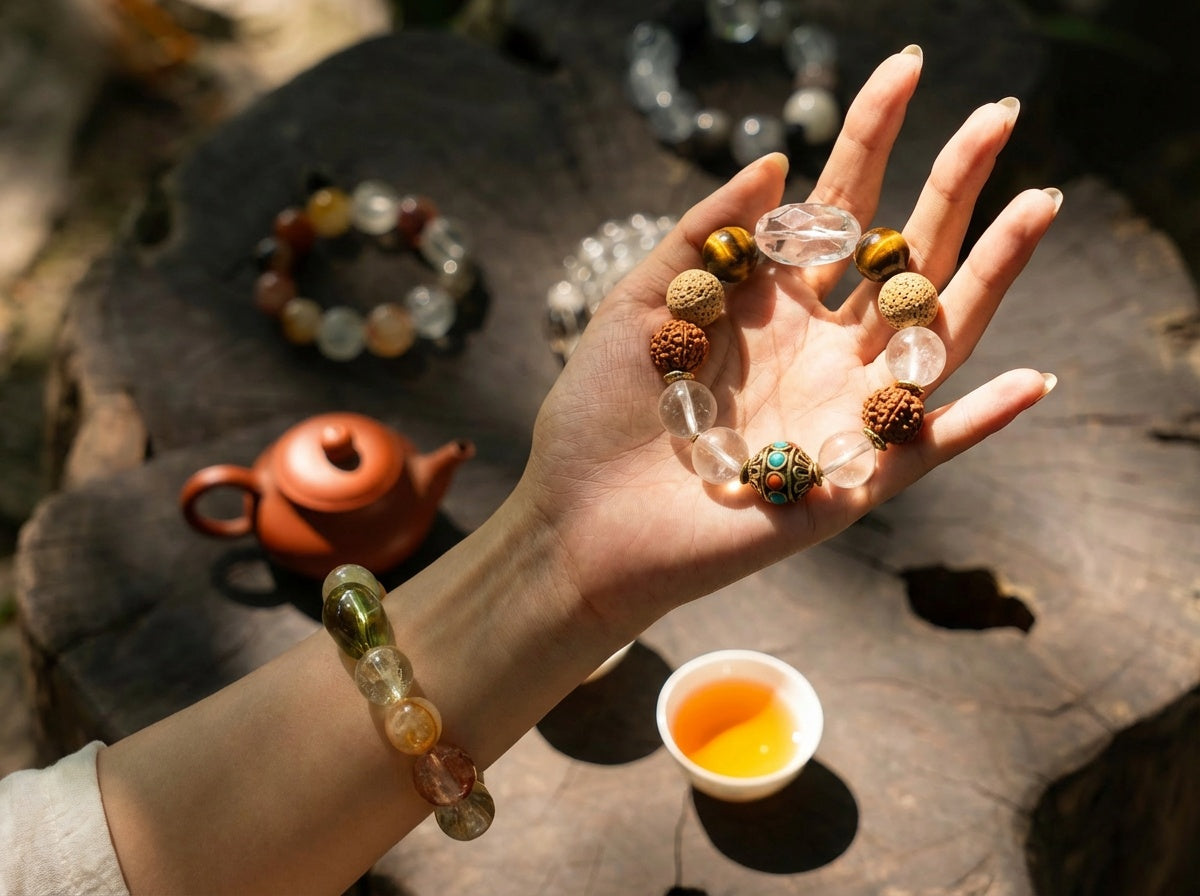 Tiger's Eye and Clear Quartz Bracelet | Earth Rhythm
