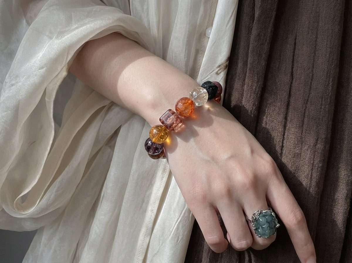 Carnelian and Garnet Bracelet | Ember Resin