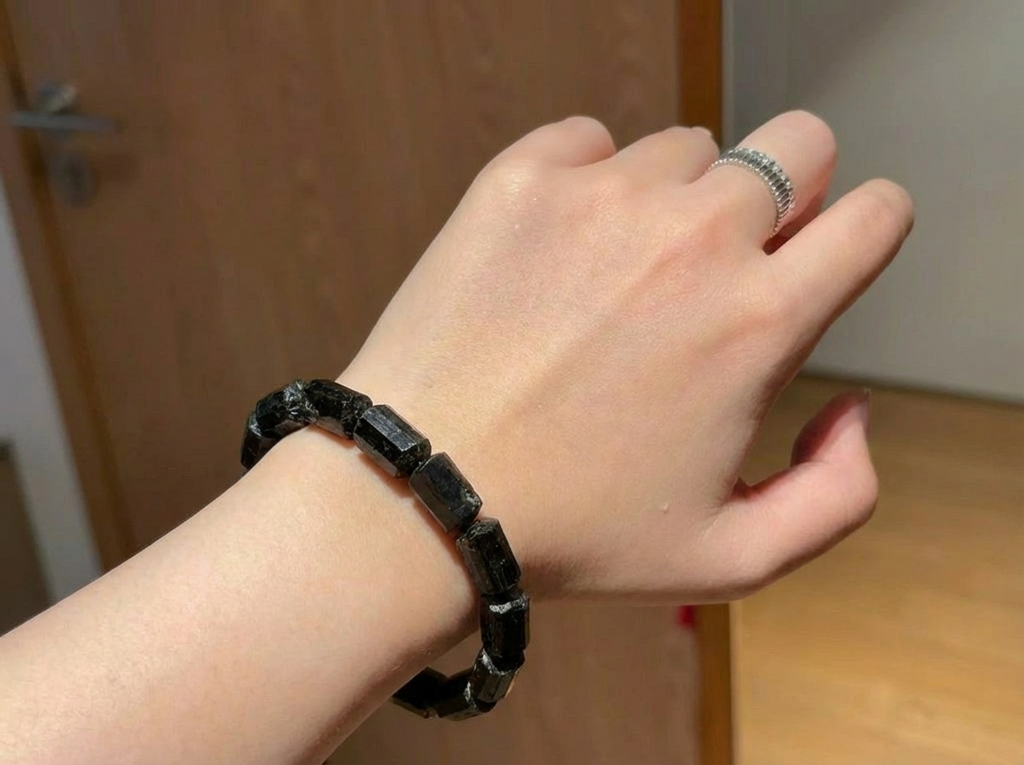 Minimalist Black Tourmaline Bracelet | Iron Silence