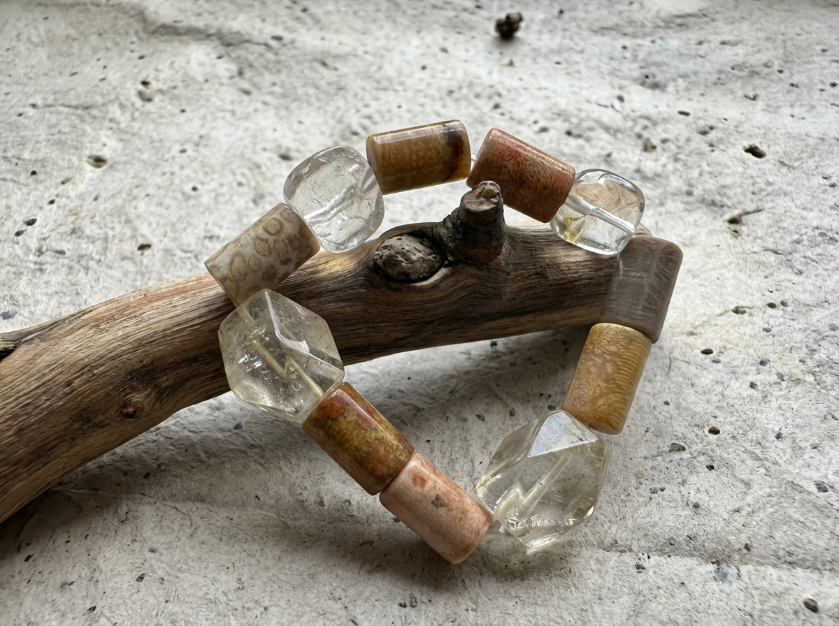 Clear Quartz and Jasper Bracelet | Stone Archive