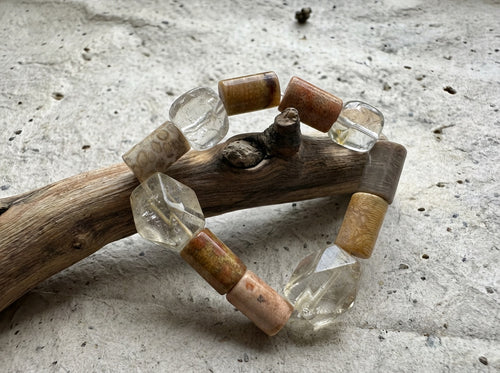 Clear Quartz and Jasper Bracelet | Stone Archive