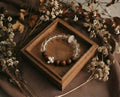 Faceted Clear Quartz and Wood Bracelet | Moonroot Bloom
