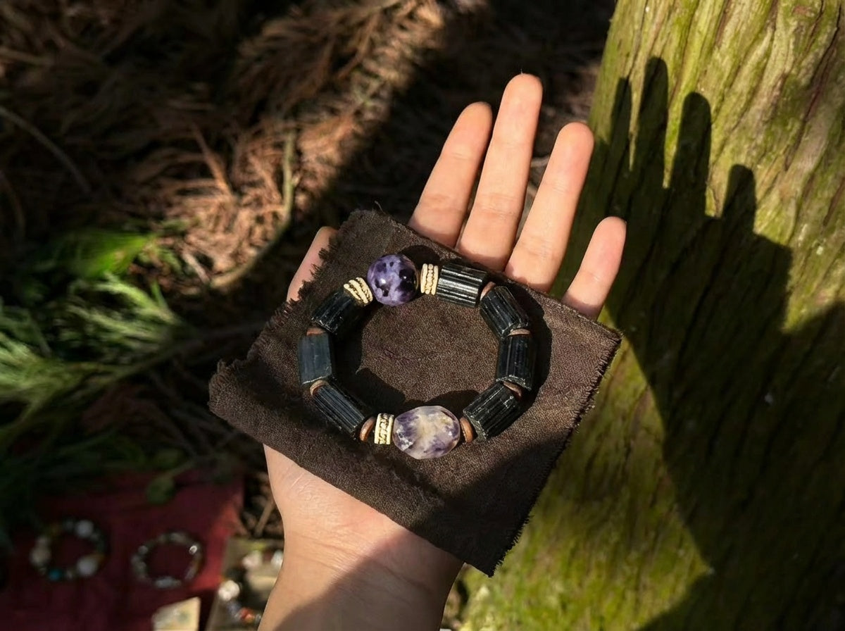 Beaded Black Tourmaline Bracelet | Night Vein
