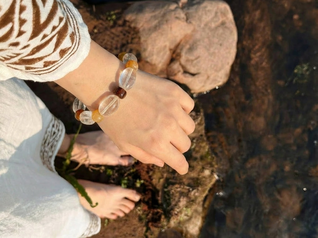 Minimalist Clear Quartz Bracelet | Mosslight Path