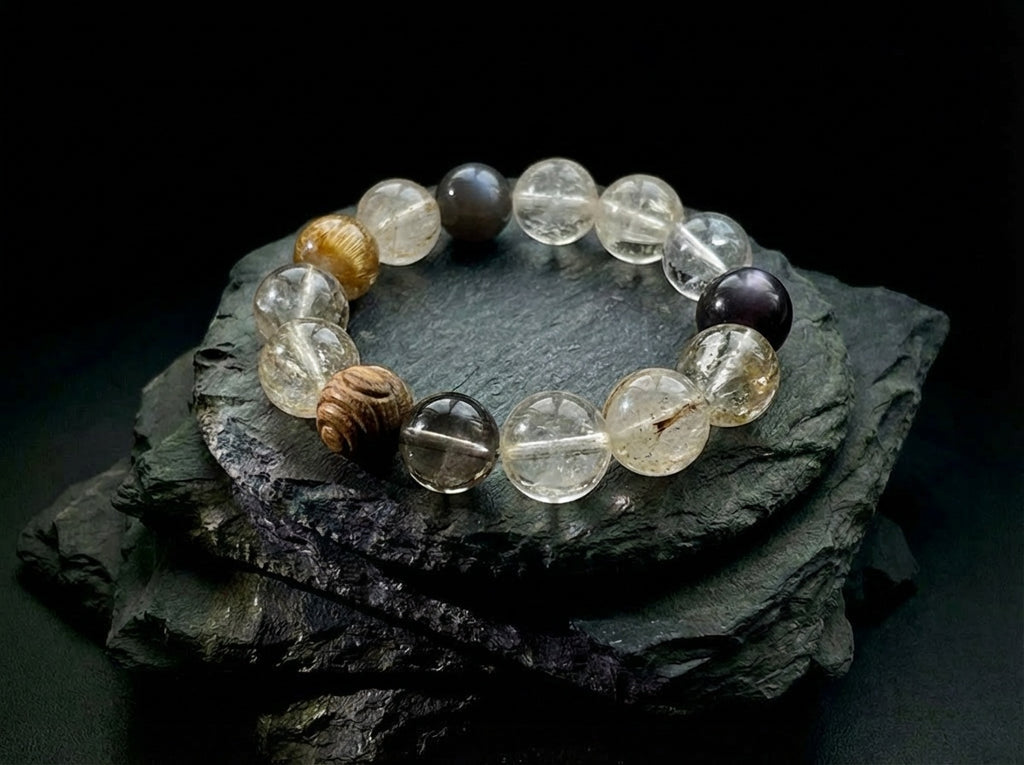 Citrine and Smoky Quartz Bracelet | Warm Gradient