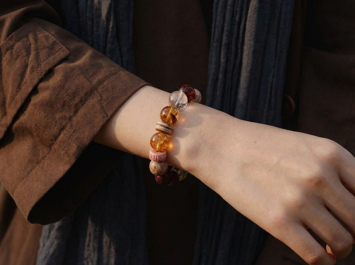 Clear Quartz Bracelet for Focus | Sap Deposit
