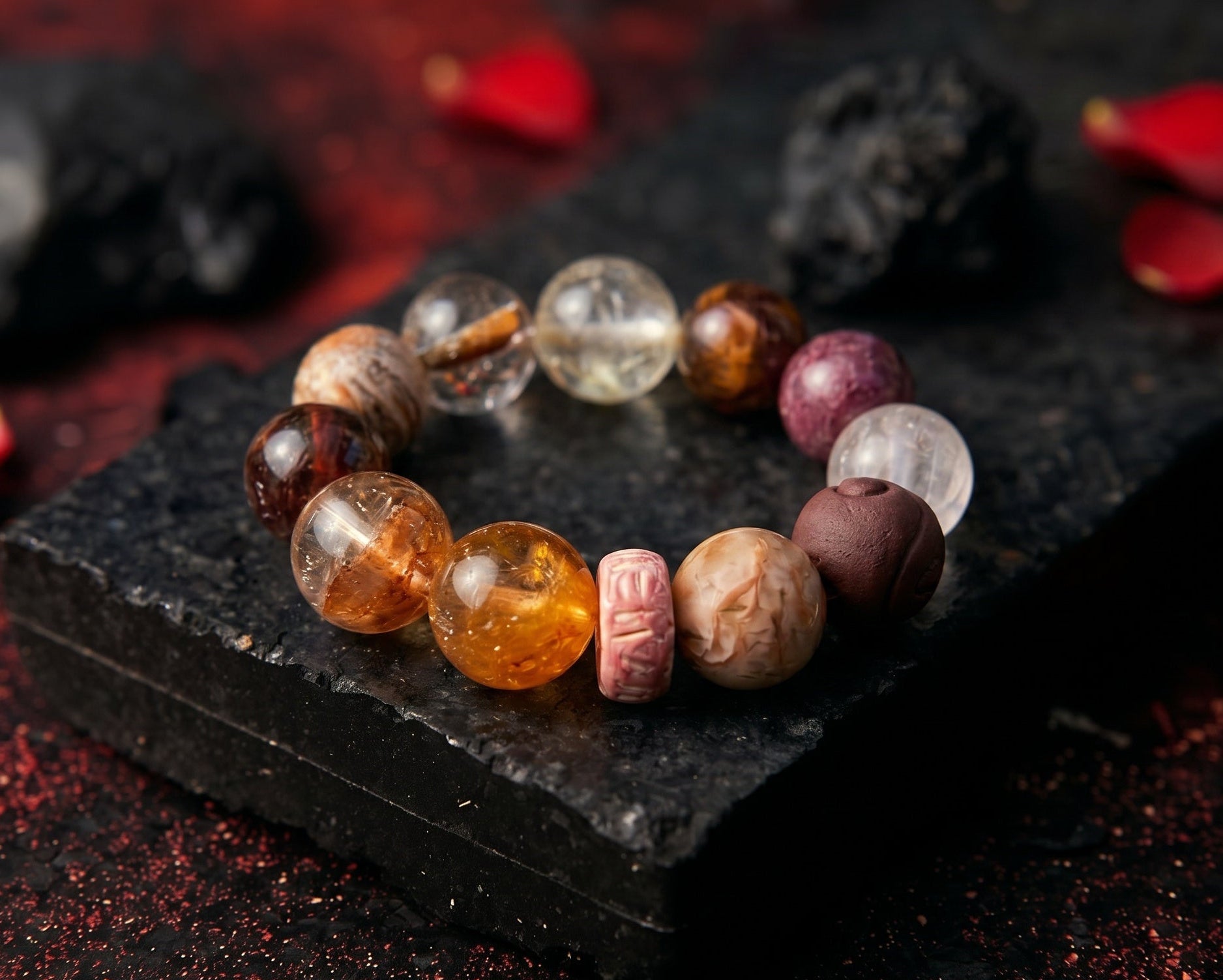 Clear Quartz Bracelet for Focus | Sap Deposit
