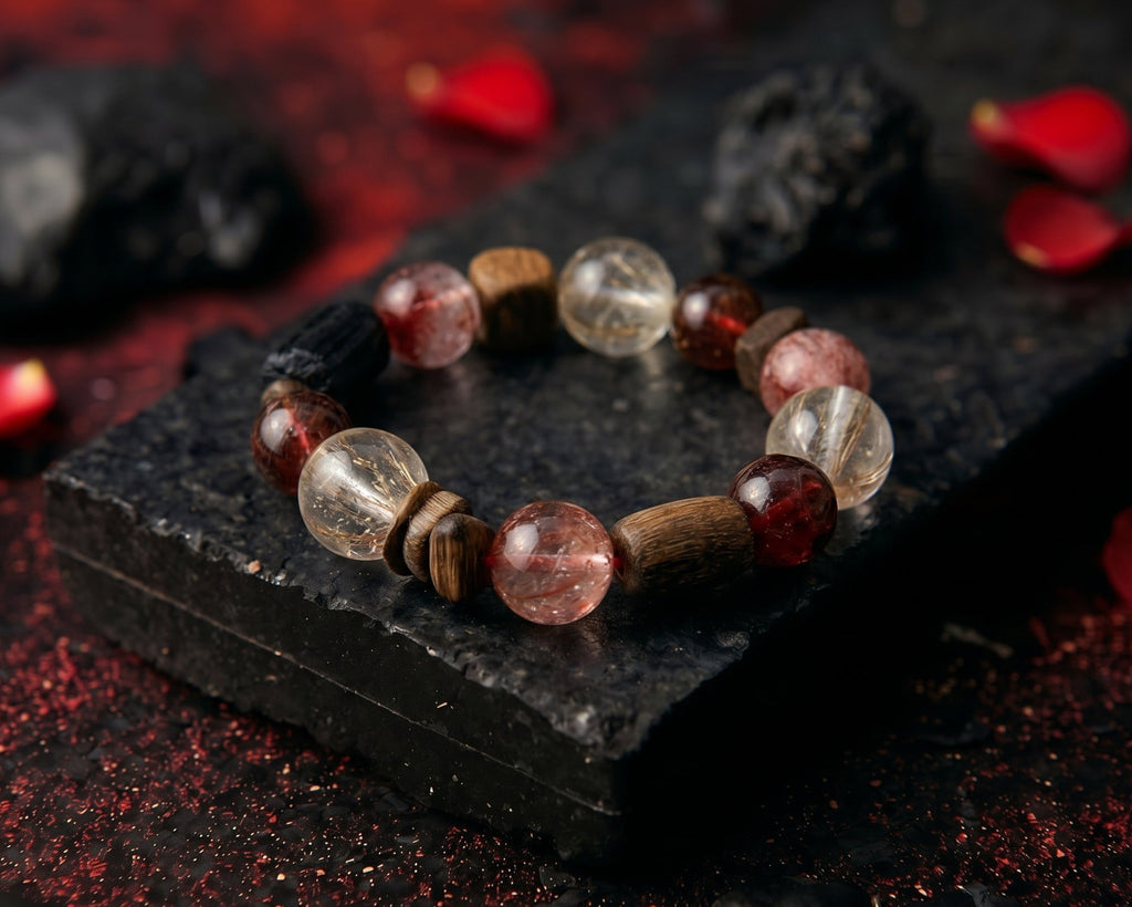 Clear Quartz and Garnet Bracelet | Dune Solace